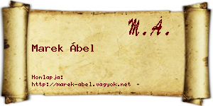 Marek Ábel névjegykártya