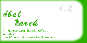 abel marek business card